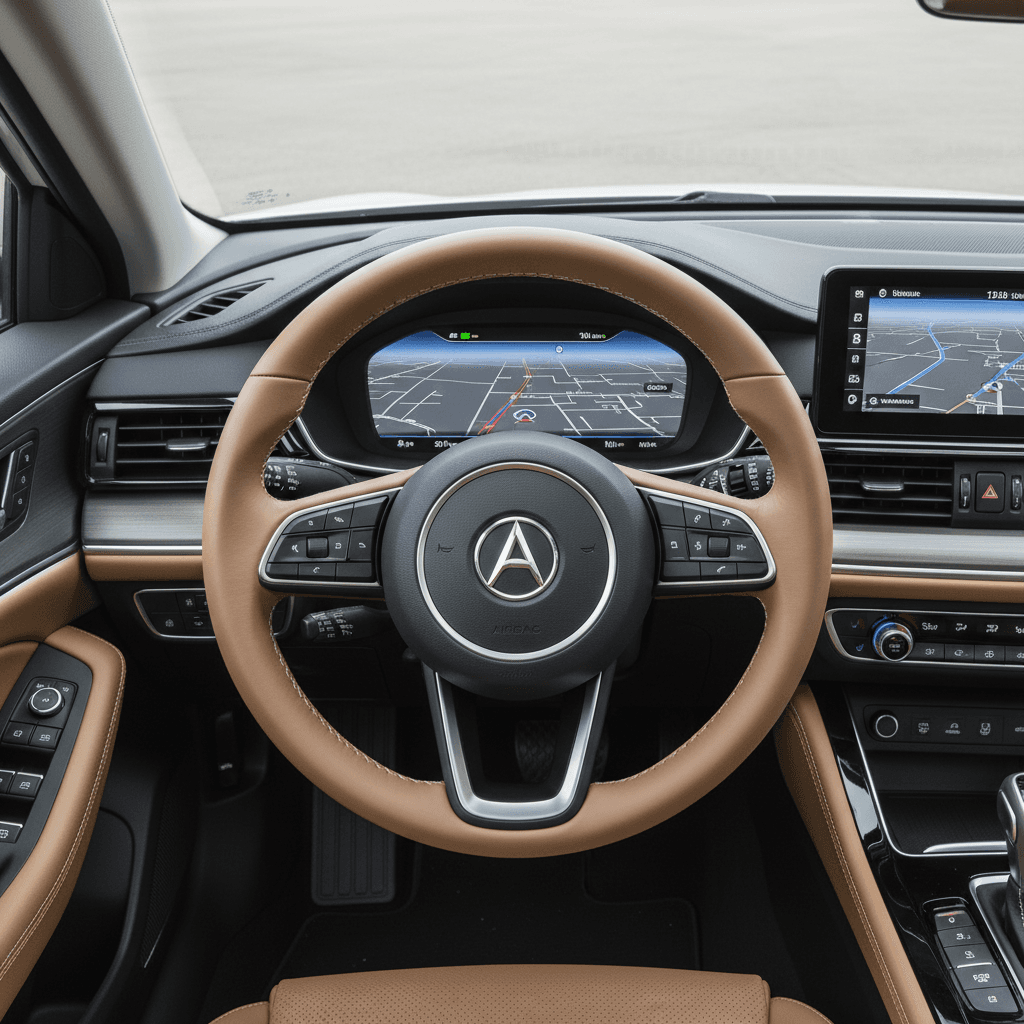 Pristine interior detail of a sedan