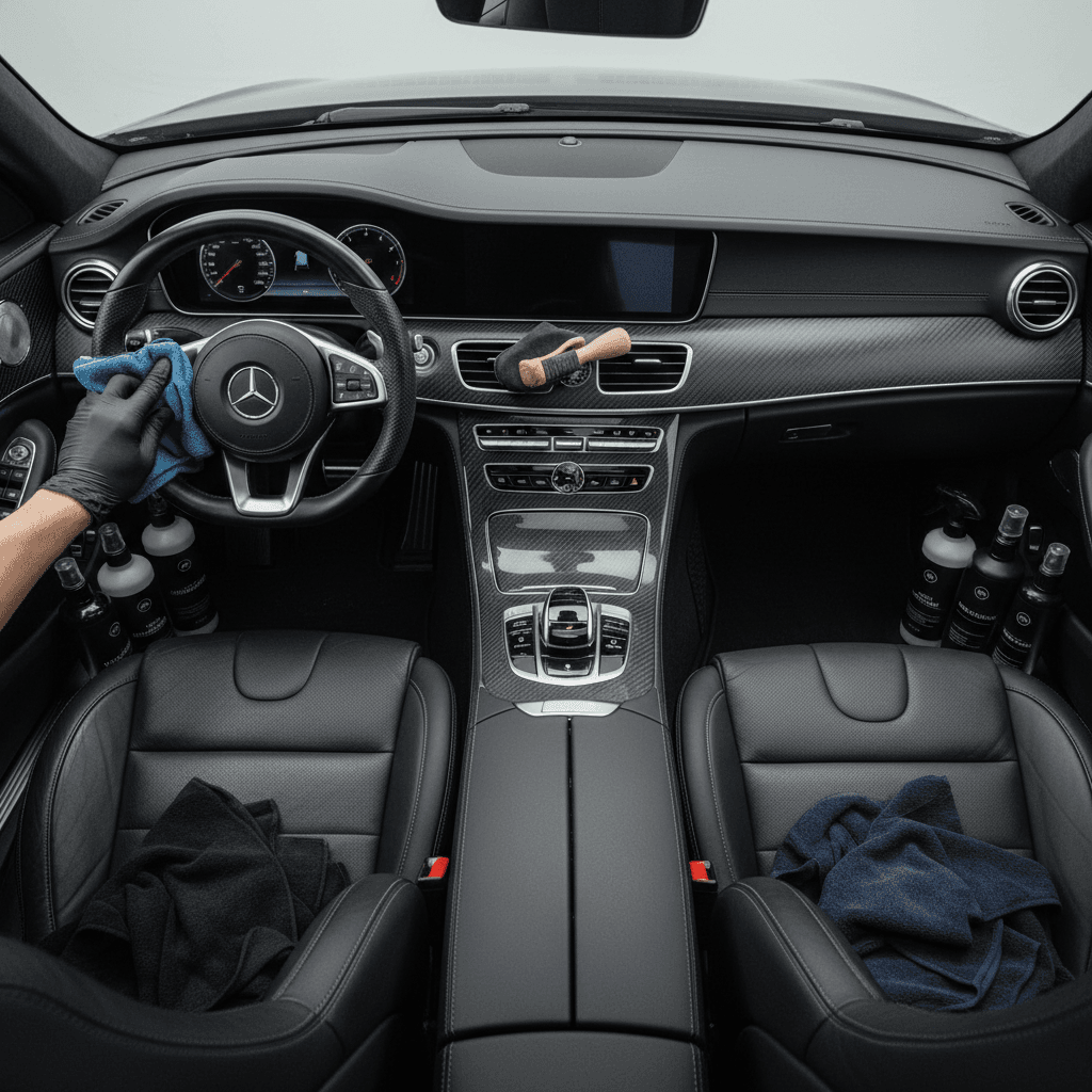 Clean car interior after professional detailing